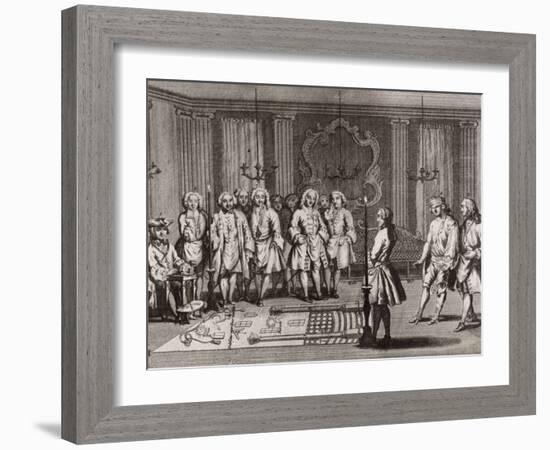 The French Freemasons Initiation Ceremony, 18th Century-null-Framed Giclee Print