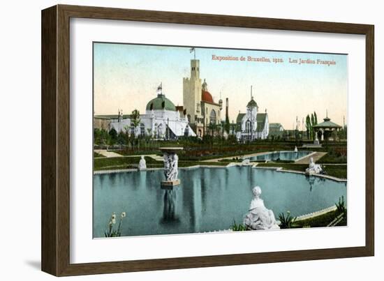 The French Garden, Universal Exhibition, Brussels, Belgium, 1910-Valentine & Sons-Framed Giclee Print