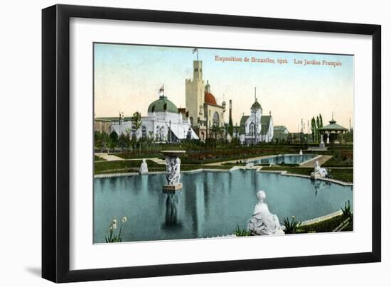 The French Garden, Universal Exhibition, Brussels, Belgium, 1910-Valentine & Sons-Framed Giclee Print