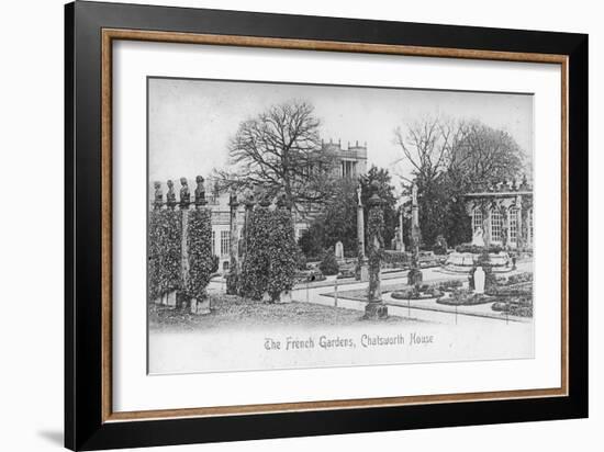 The French Gardens, Chatsworth House, Derbyshire, Late 19th or Early 20th Century-null-Framed Giclee Print