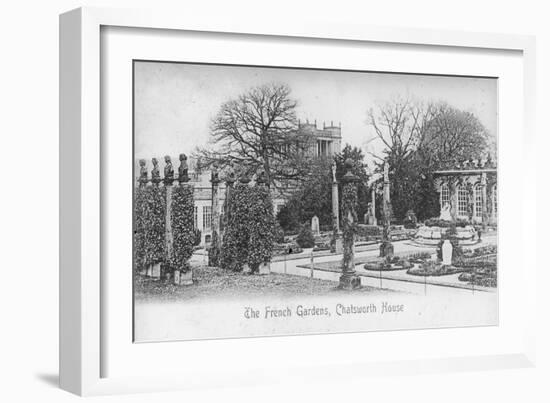 The French Gardens, Chatsworth House, Derbyshire, Late 19th or Early 20th Century-null-Framed Giclee Print
