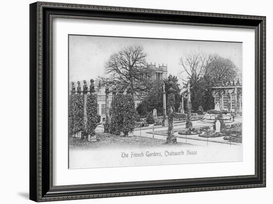 The French Gardens, Chatsworth House, Derbyshire, Late 19th or Early 20th Century-null-Framed Giclee Print