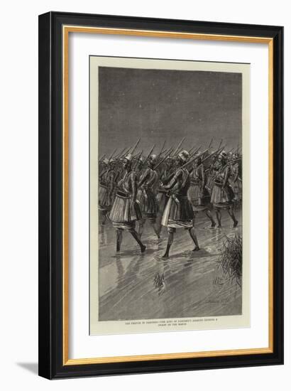 The French in Dahomey, the King of Dahomey's Amazons Crossing a Swamp on the March-null-Framed Giclee Print