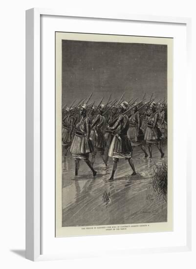 The French in Dahomey, the King of Dahomey's Amazons Crossing a Swamp on the March-null-Framed Giclee Print