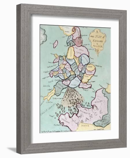 The French Invasion, or John Bull Bombarding the Bum-Boats, Published by Hannah Humphrey in 1793-James Gillray-Framed Giclee Print