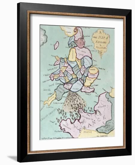 The French Invasion, or John Bull Bombarding the Bum-Boats, Published by Hannah Humphrey in 1793-James Gillray-Framed Giclee Print