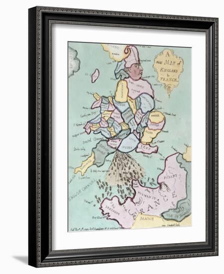 The French Invasion, or John Bull Bombarding the Bum-Boats, Published by Hannah Humphrey in 1793-James Gillray-Framed Giclee Print