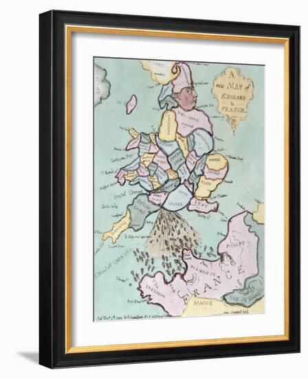 The French Invasion, or John Bull Bombarding the Bum-Boats, Published by Hannah Humphrey in 1793-James Gillray-Framed Giclee Print