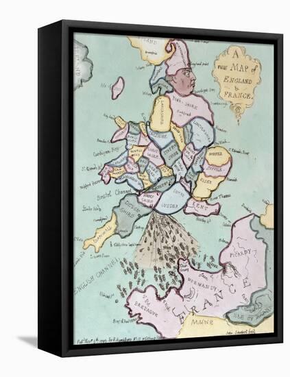 The French Invasion, or John Bull Bombarding the Bum-Boats, Published by Hannah Humphrey in 1793-James Gillray-Framed Premier Image Canvas