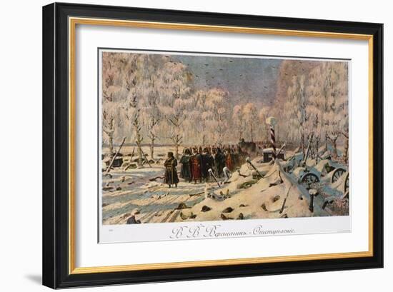 The French Retreat from Moscow in October 1812, C.1888-95-Vasili Vasilievich Vereshchagin-Framed Giclee Print