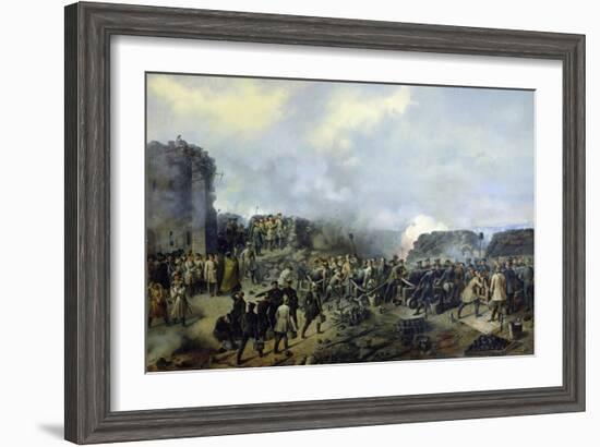 The French-Russian Battle at Malakhov Kurgan in 1855, 1856-Grigory Shukayev-Framed Giclee Print