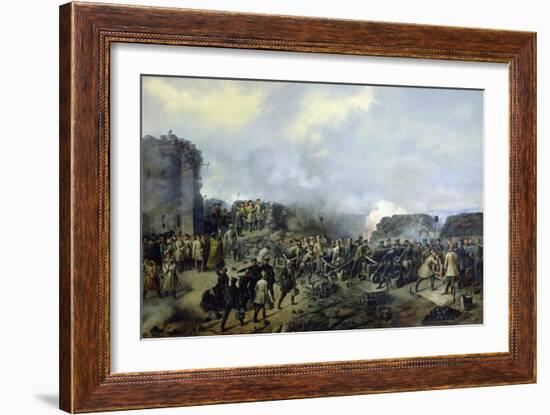 The French-Russian Battle at Malakhov Kurgan in 1855, 1856-Grigory Shukayev-Framed Giclee Print