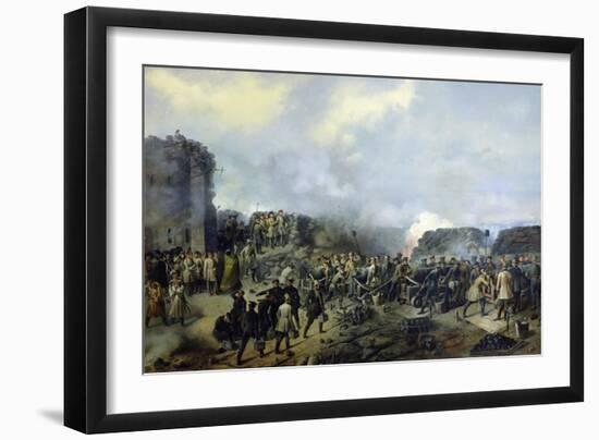 The French-Russian Battle at Malakhov Kurgan in 1855, 1856-Grigory Shukayev-Framed Giclee Print