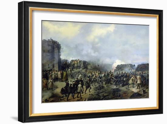 The French-Russian Battle at Malakhov Kurgan in 1855, 1856-Grigory Shukayev-Framed Giclee Print