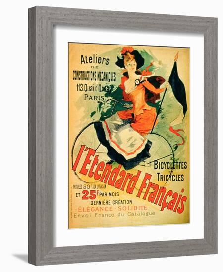 "The French Standard," Poster Advertising the Atelier De Constructions Mecaniques-Jules Chéret-Framed Giclee Print