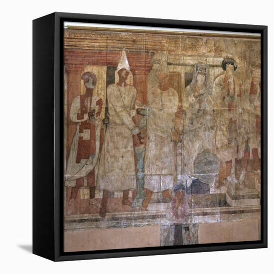 The 'Fresco of Conon' from the temple of Dura Europos, Syria, late 1st century AD-Werner Forman-Framed Stretched Canvas