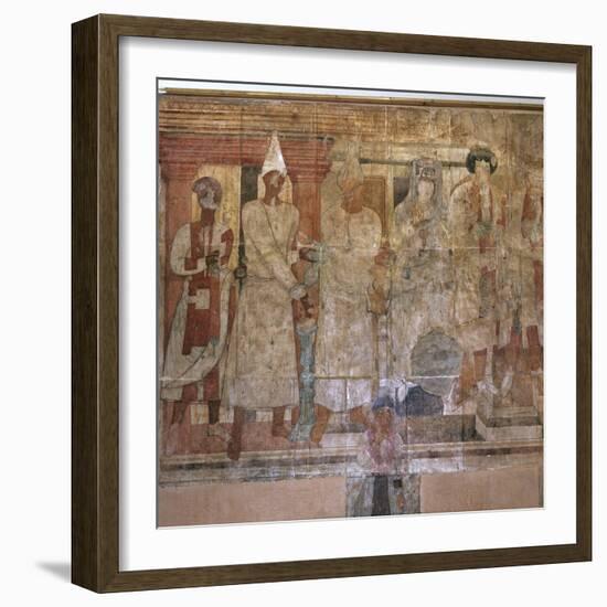 The 'Fresco of Conon' from the temple of Dura Europos, Syria, late 1st century AD-Werner Forman-Framed Photographic Print