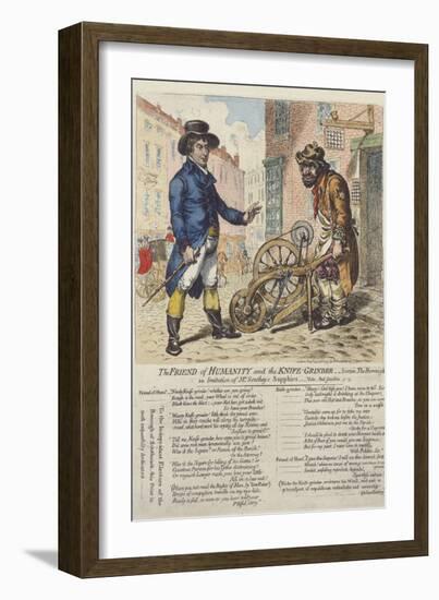 'The Friend of Humanity and the Knife Grinder', 1797 (Hand-Coloured Etching)-James Gillray-Framed Giclee Print