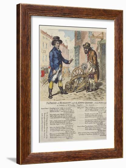 'The Friend of Humanity and the Knife Grinder', 1797 (Hand-Coloured Etching)-James Gillray-Framed Giclee Print