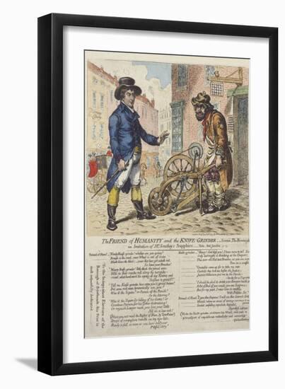 'The Friend of Humanity and the Knife Grinder', 1797 (Hand-Coloured Etching)-James Gillray-Framed Giclee Print