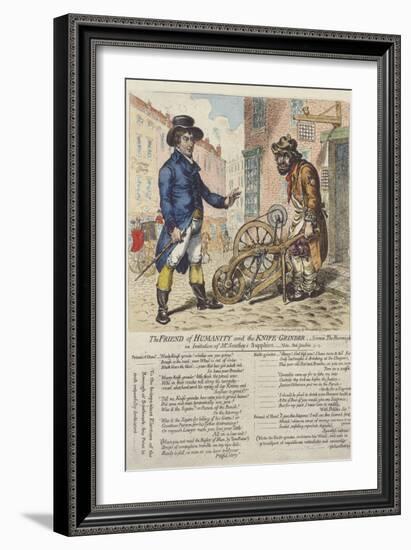 'The Friend of Humanity and the Knife Grinder', 1797 (Hand-Coloured Etching)-James Gillray-Framed Giclee Print