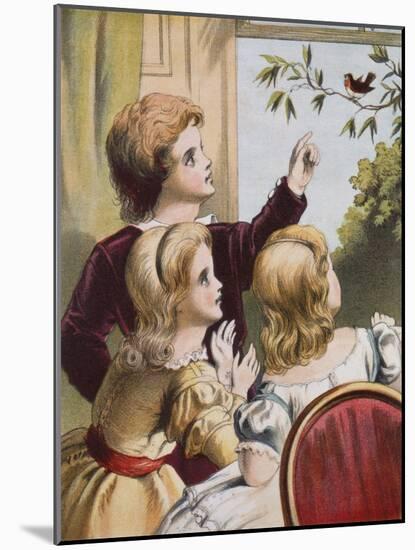 The Friendly Robin, 19Th Century (Colour Litho)-Richard Doyle-Mounted Giclee Print