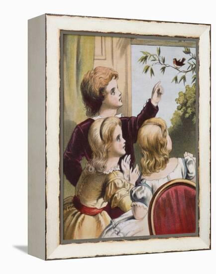 The Friendly Robin, 19Th Century (Colour Litho)-Richard Doyle-Framed Premier Image Canvas