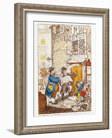 The Friends of the People and His Petty-New-Tax-Gatherer, Paying John Bull a Visit-null-Framed Giclee Print