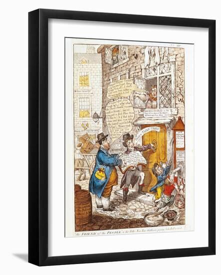 The Friends of the People and His Petty-New-Tax-Gatherer, Paying John Bull a Visit-null-Framed Giclee Print