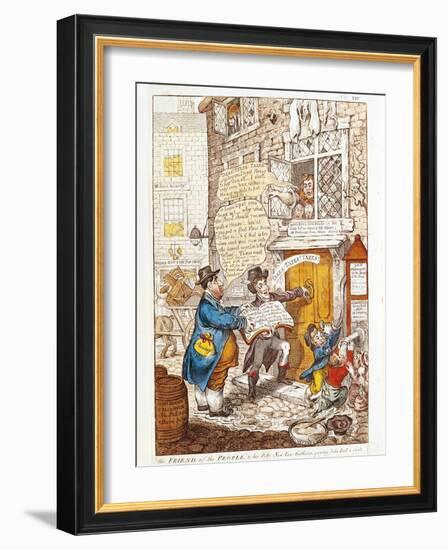 The Friends of the People and His Petty-New-Tax-Gatherer, Paying John Bull a Visit-null-Framed Giclee Print