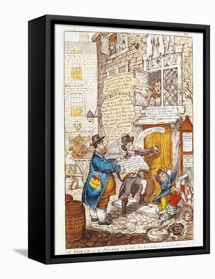 The Friends of the People and His Petty-New-Tax-Gatherer, Paying John Bull a Visit-null-Framed Premier Image Canvas