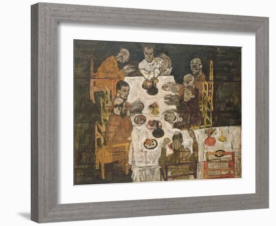 The Friends (Round Table), 1918-Egon Schiele-Framed Giclee Print