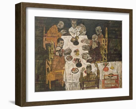 The Friends (Round Table), 1918-Egon Schiele-Framed Giclee Print