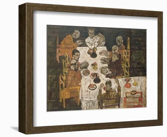 The Friends (Round Table), 1918-Egon Schiele-Framed Giclee Print