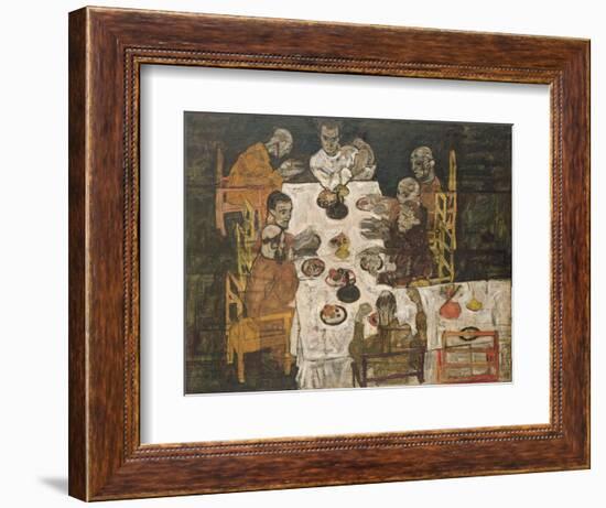 The Friends (Round Table), 1918-Egon Schiele-Framed Giclee Print