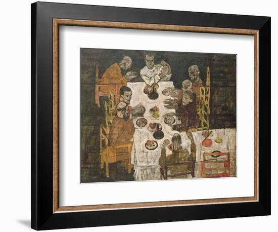 The Friends (Round Table), 1918-Egon Schiele-Framed Giclee Print