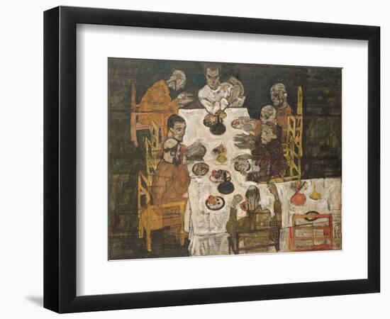 The Friends (Round Table), 1918-Egon Schiele-Framed Giclee Print