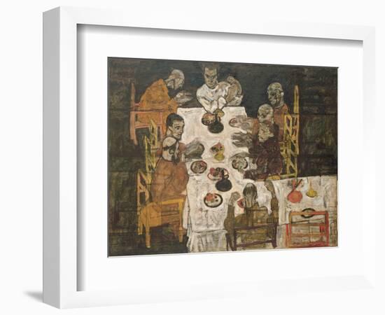 The Friends (Round Table), 1918-Egon Schiele-Framed Giclee Print