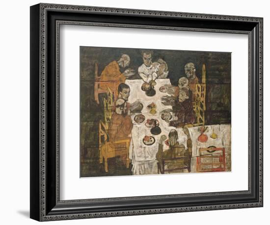 The Friends (Round Table), 1918-Egon Schiele-Framed Giclee Print