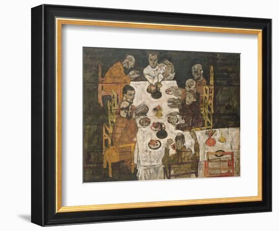 The Friends (Round Table), 1918-Egon Schiele-Framed Giclee Print