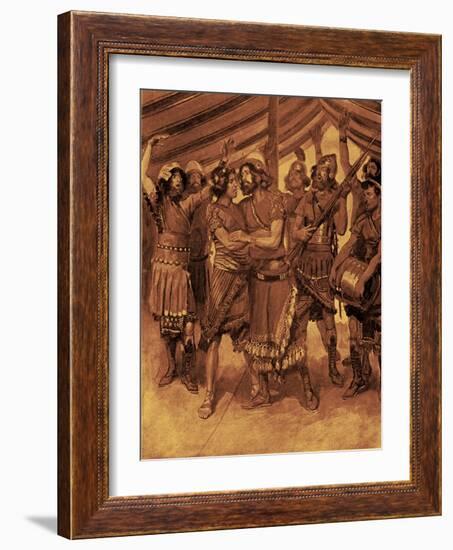 The friendship of Jonathan and David -Bible-James Jacques Joseph Tissot-Framed Giclee Print