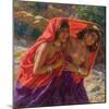 The Frightened Bathers; La Fuite Des Baigneuses (Oil on Canvas)-Alphonse Etienne Dinet-Mounted Giclee Print