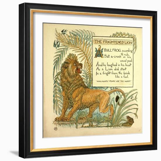 The Frightened Lion-null-Framed Giclee Print