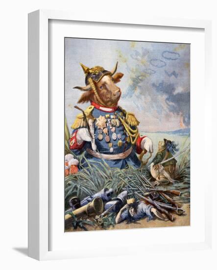 The Frog and the Ox, 1893-Jean De La Fontaine-Framed Giclee Print