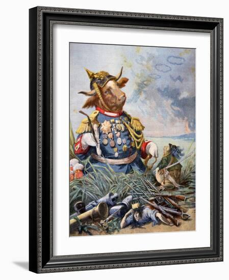 The Frog and the Ox, 1893-Jean De La Fontaine-Framed Giclee Print