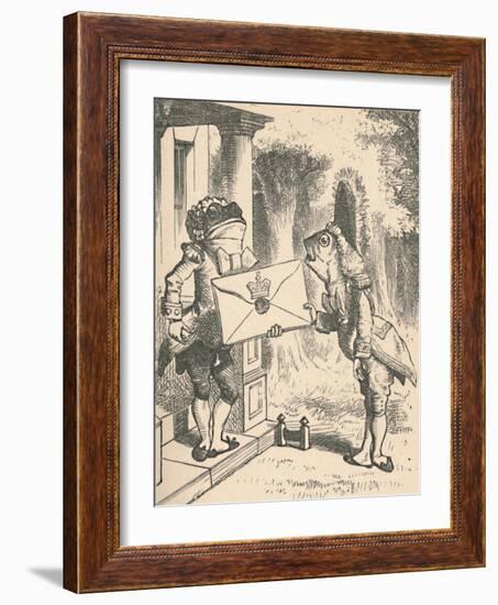 'The Frog Footman delivers the invitation', 1889-John Tenniel-Framed Giclee Print