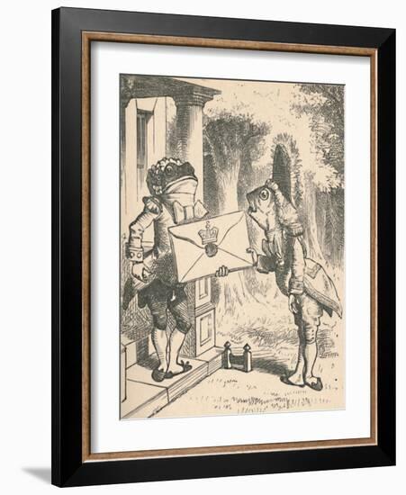 'The Frog Footman delivers the invitation', 1889-John Tenniel-Framed Giclee Print
