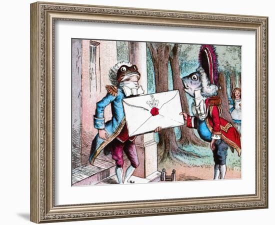 'The Frog Footman delivers the invitation', c1910-John Tenniel-Framed Giclee Print