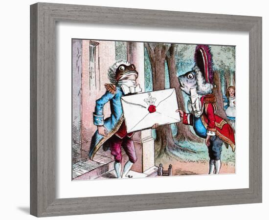 'The Frog Footman delivers the invitation', c1910-John Tenniel-Framed Giclee Print