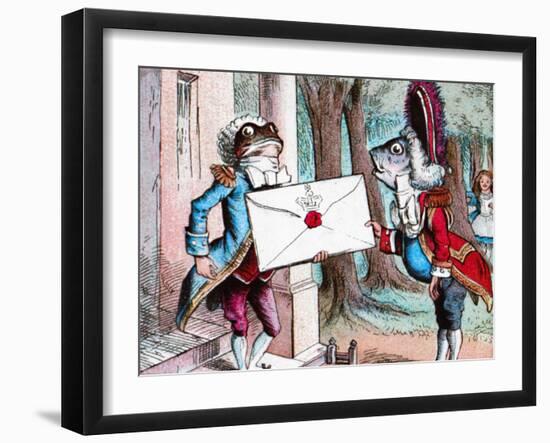 'The Frog Footman delivers the invitation', c1910-John Tenniel-Framed Giclee Print